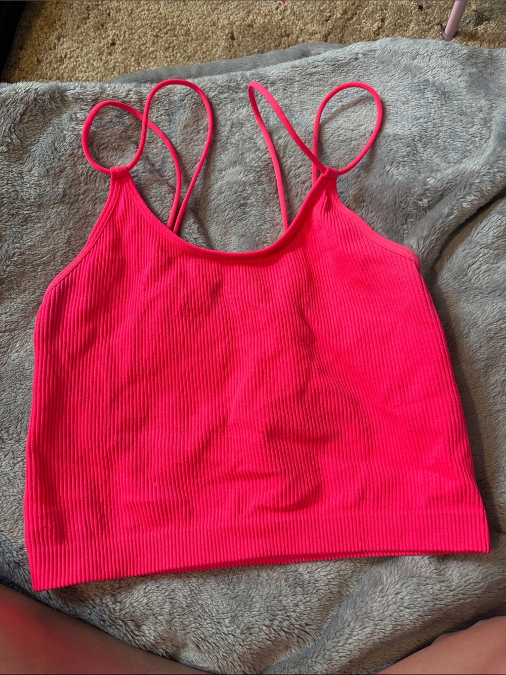 No Boundaries Hot Pink Ribbed Crop Top